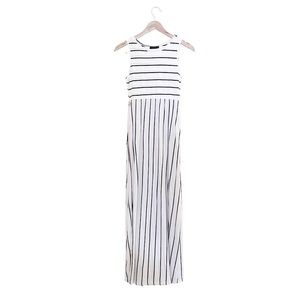 New Black and White stripes Maxi/ full length sleeveless knit dress